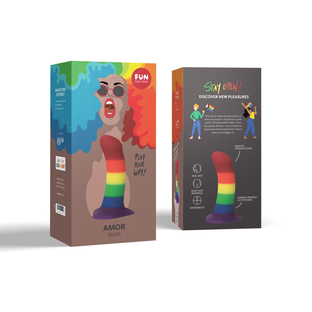 Fun Factory AMOR rainbow - Rainbow 14.6 cm Dildo